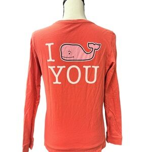 Vineyard Vines Kids Coral I Whale You Long Sleeve Tee